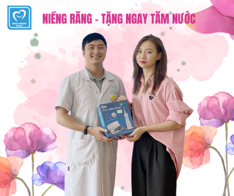 Niềng răng pha lê, tặng máy tăm nước.