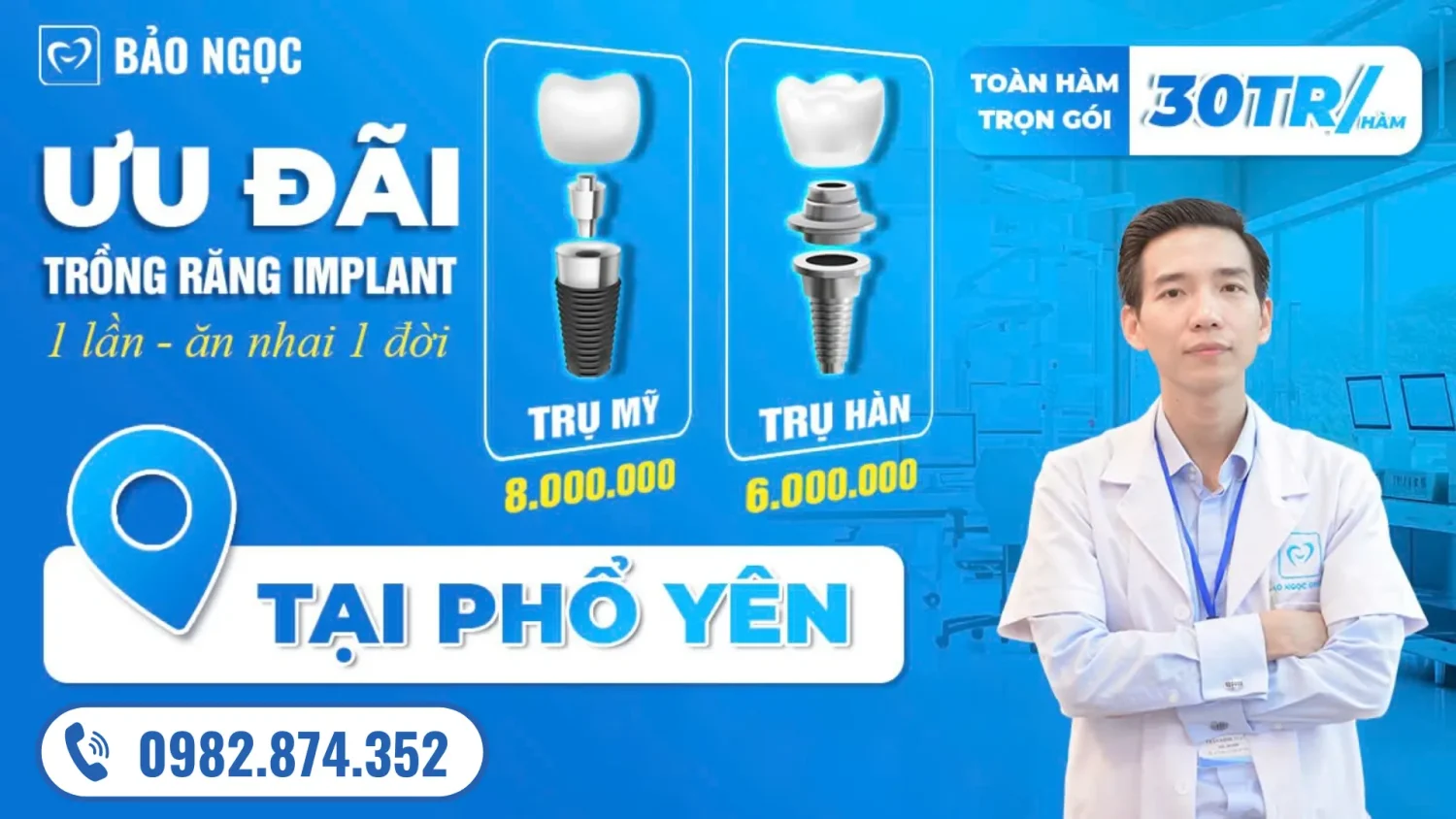 Chương trình Ưu đãi Trồng răng Implant tại Tp. Phổ Yên